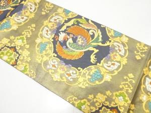 本金　鳳凰に華紋織り出し　袋帯